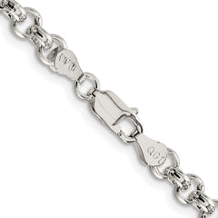 Sterling Silver Rhodium-plated 5mm Rolo Chain - 5