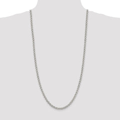 Sterling Silver Rhodium-plated 5mm Rolo Chain - 6
