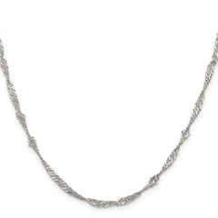 Sterling Silver 3mm Singapore Chain - 8