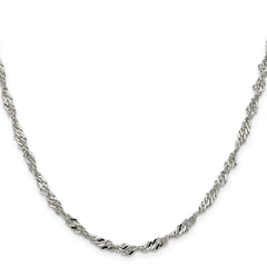 Sterling Silver 3.5mm Singapore Chain - 5