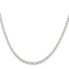 Sterling Silver 3.4mm Oval Cable Chain - 7