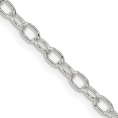 Sterling Silver 3.4mm Oval Cable Chain - 7