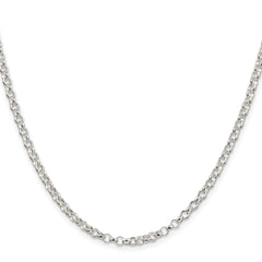 Sterling Silver Rhodium-plated 3.5mm Rolo Chain - 11