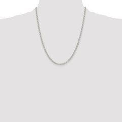 Sterling Silver Rhodium-plated 3.5mm Rolo Chain - 8