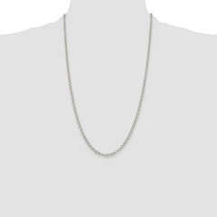 Sterling Silver Rhodium-plated 3.5mm Rolo Chain - 10