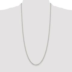 Sterling Silver Rhodium-plated 3.5mm Rolo Chain - 11