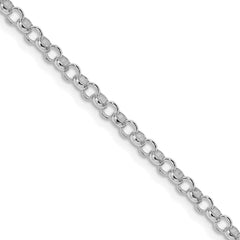 Sterling Silver Rhodium-plated 3.5mm Rolo Chain - 10