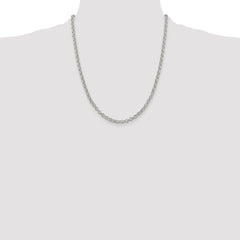 Sterling Silver Rhodium-plated 4mm Rolo Chain - 13