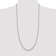 Sterling Silver Rhodium-plated 4mm Rolo Chain - 21