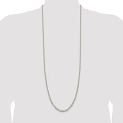 Sterling Silver Rhodium-plated 4mm Rolo Chain
