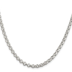 Sterling Silver Rhodium-plated 4.6mm Rolo Chain