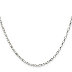 Sterling Silver 2.5mm Oval Fancy Rolo Chain