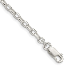 Sterling Silver 3.2mm Oval Fancy Rolo Chain - 8