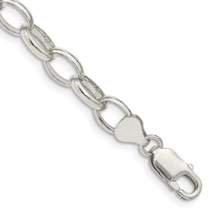 Sterling Silver 8mm Fancy Rolo Chain - 5