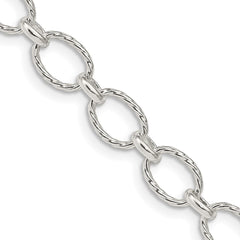 Sterling Silver 6.1mm Fancy Patterned Rolo Chain - 4