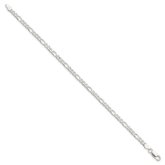 Sterling Silver 4mm Pavâ Flat Figaro Chain - 6