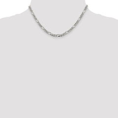 Sterling Silver 4.3mm Pavâ Flat Figaro Chain - 4