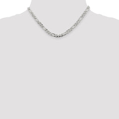 Sterling Silver 5.5mm Pavâ Flat Figaro Chain - 3