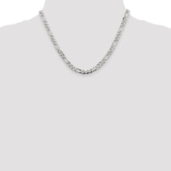 Sterling Silver 5.5mm Pavâ Flat Figaro Chain - 4