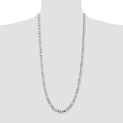 Sterling Silver 5.5mm Pavâ Flat Figaro Chain - 9
