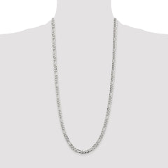 Sterling Silver Rhodium-plated 5.5mm Pavâ Flat Figaro Chain - 9