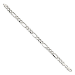 Sterling Silver 7.25mm Pavâ Flat Figaro Chain - 7