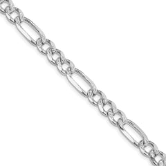 Sterling Silver Rhodium-plated 7.25mm Pavâ Flat Figaro Chain - 2