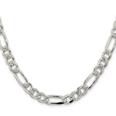 Sterling Silver 8mm Pavâ Flat Figaro Chain - 4