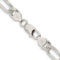 Sterling Silver 8mm Pavâ Flat Figaro Chain - 3