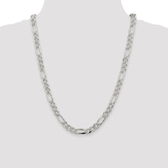 Sterling Silver 8mm Pavâ Flat Figaro Chain - 3