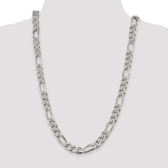 Sterling Silver 11.0mm Pavâ Flat Figaro Chain - 3