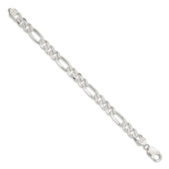Sterling Silver 11.0mm Pavâ Flat Figaro Chain - 4