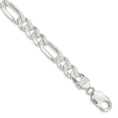 Sterling Silver 11.0mm Pavâ Flat Figaro Chain - 4