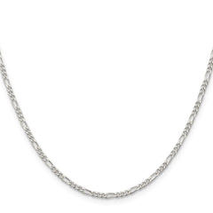 Sterling Silver Rhodium-plated 2.25mm Figaro Chain - 8