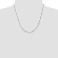 Sterling Silver Rhodium-plated 2.25mm Figaro Chain - 3