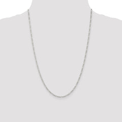 Sterling Silver Rhodium-plated 2.25mm Figaro Chain - 9
