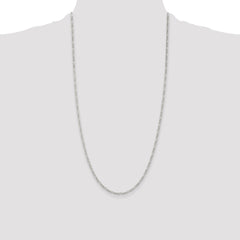 Sterling Silver Rhodium-plated 2.25mm Figaro Chain - 4