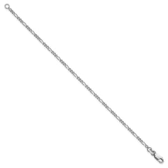 Sterling Silver Rhodium-plated 2.25mm Figaro Chain - 10