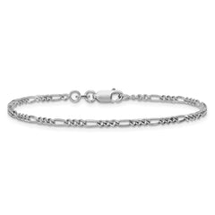 Sterling Silver Rhodium-plated 2.25mm Figaro Chain - 11