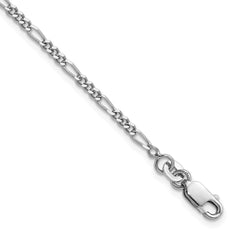 Sterling Silver Rhodium-plated 2.25mm Figaro Chain - 10