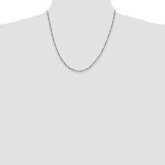 Sterling Silver Rhodium-plated 2.5mm Figaro Chain - 9