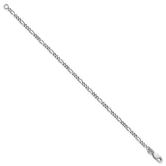 Sterling Silver Rhodium-plated 2.5mm Figaro Chain Anklet