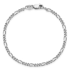 Sterling Silver Rhodium-plated 2.5mm Figaro Chain