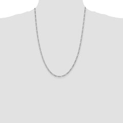 Sterling Silver Rhodium-plated 2.85mm Figaro Chain - 7
