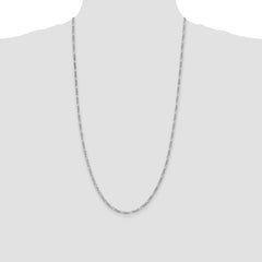 Sterling Silver Rhodium-plated 2.85mm Figaro Chain - 2