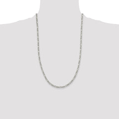 Sterling Silver Rhodium-plated 3.5mm Figaro Chain - 9