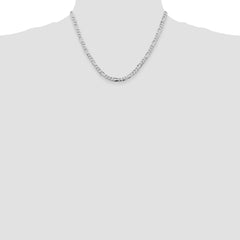 Sterling Silver Rhodium-plated 4.5mm Figaro Chain - 5