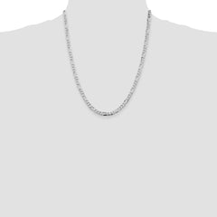 Sterling Silver Rhodium-plated 4.5mm Figaro Chain - 8