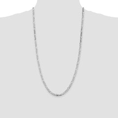 Sterling Silver Rhodium-plated 4.5mm Figaro Chain - 4