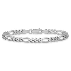 Sterling Silver Rhodium-plated 4.5mm Figaro Chain - 9